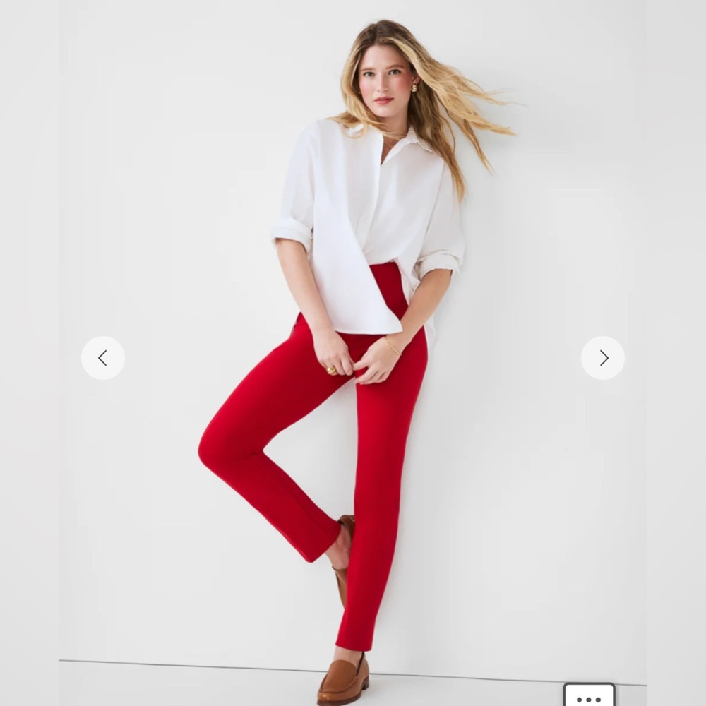 Spanx On-the-Go Ankle Slim Straight True Red New With Tags Pants Size Small